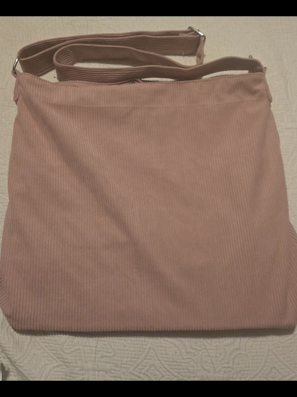 Women's Soft Pink Corduroy Shoulder Bag